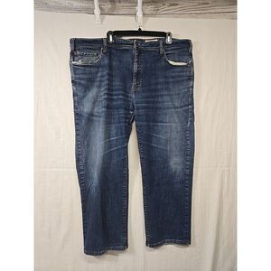 Orvis Jeans Men's Size 46x27 Stretch 5‎ Pocket Jeans Distressed Dark Wash